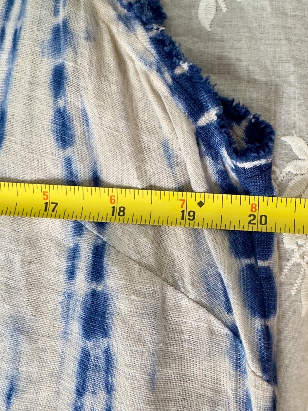 Blue Hand-Dyed Tie Dye Shibori Linen Maxi Dress - Sleeveless - Picture 7 of 11